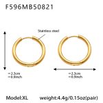 color: F596-Gold Earrings -XL-18mm
