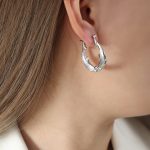 color: F1171-Steel Color Earrings