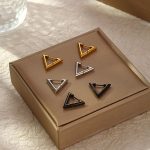 Stainless Steel Special-Shaped Earring Accessories Ins Temperament Wild Geometric Polygon Love Heart