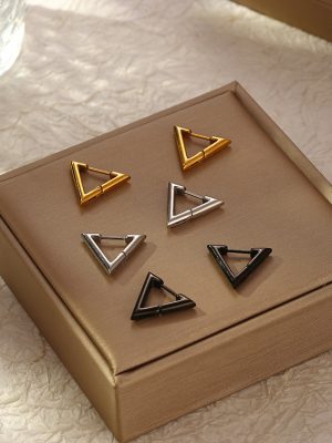 Stainless Steel Special-Shaped Earring Accessories Ins Temperament Wild Geometric Polygon Love Heart