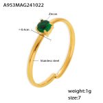 color: A953-Gold Green Zircon Ring / size: US 7