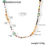 color: P776-Gold Natural Stone Necklace