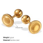 color: EH1005G Piercing Gold Stud Earrings