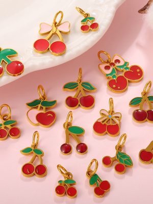 New Fresh Sweet Pendant Red Dripping Fruit Cherry DIY Ornament Pendant Accessories