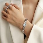 color: E232-Roman Numerals Dial Bracelet Steel Color