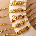 Vintage Stainless Steel 18K Light Luxury All-Match Advanced Gold Beaded Heart-Shape Lock Pendant Bracelet
