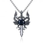 color: Black + Stainless Steel Chain