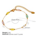 color: SL78 Colorful Crystal Gold Bracelet