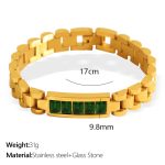 color: SL63 Green Stone Gold Bracelet