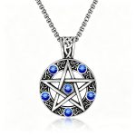 color: Blue Rhinestone + Steel Chain