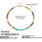 color: P918-D Style Natural Stone Disc Beads Freshwater Pearl Necklace -42.5+5cm