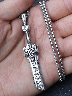 Stainless Steel Ornament Blade Knight Sword Pendant Personality Retro Domineering Accessories Fashion Brand