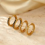 Light Luxury Diamond Stainless Steel Earrings Versatile Design Ring Ear Ring