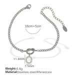 color: SL100 White Rhinestone O Steel Color Bracelet SL100SO