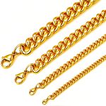 color: 4mm Thick Lobster Clasp Gold / size: Length 17cm Stainless Steel