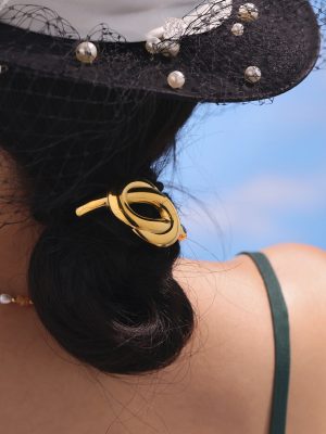 Hair Rope Hair Ring Cold Stainless Steel Semicircle Hairware Ponytail Rubber Headband Head Rope