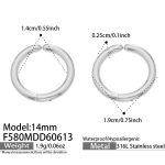 color: F580-Steel Color Earrings -Inner Diameter 14mm
