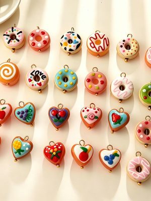 Fresh Fruit Love Donut Pendant DIY Bracelet Necklace Dopamine Accessories