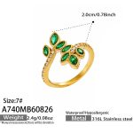 color: A740-Leaf Zircon Gold Ring