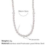 color: XL552WEG White Shell Freshwater Pearl Necklace