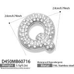 color: D450-Letter Q Steel Color Pendant