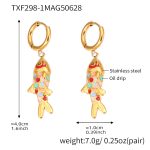 color: TXF298-1 Colorful Little Fish Pendant Earrings