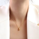 color: QP014-Gold Small Drop Necklace 40+5cm