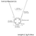 color: TXP337-Steel Color Cross Shape Zircon Necklace 40+5cm