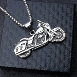 Scrambling Motorcycle Bicycle Bike Stainless Steel Pendant Necklace