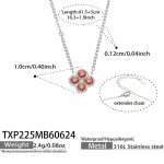 color: TXP225-Rose Red Color Zircon Steel Color Necklace -41.5+5cm