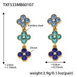 color: TXF533-Blue Color Zircon Earrings