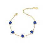 color: Five-petal Flower Deep Blue Color Shell Bracelet