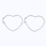 color: 2 Heart Earrings Steel Color