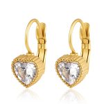 color: Heart French Clasp Earrings 3 Gold