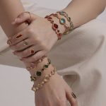 Super Flash Cut Czech Glass Bracelet Multi-Transparent Gem Jewelry Women's Stainless Steel Color Retention Ornament