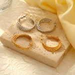 Twist Multi-Layer Stainless Steel Earrings Women's Advanced Plating 18K Circular Earrings