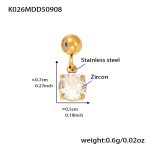 color: K026-Gold Cube Zircon Pendant