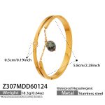 color: Z307-Red Gray Natural Stone Bangle