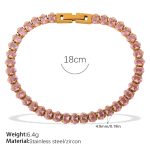 color: SL456PKG Pink Zircon Bracelet