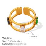 color: JZ176CRG6 Multicolor Zircon Ring
