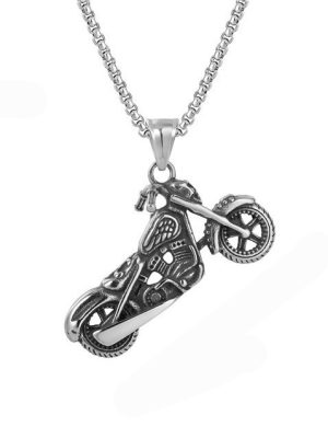 Motorcycle Motorcycle Personality Necklace Stainless Steel Vintage Pendant Ornament