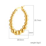 Popular Stainless Steel Ball Bead Earrings Female Simple Graceful round Ear Clips Earrings