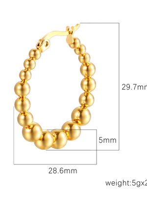Popular Stainless Steel Ball Bead Earrings Female Simple Graceful round Ear Clips Earrings