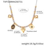 color: TXP338-Gold Heart Necklace 40+5cm