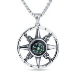 color: Blue Compass + Stainless Steel Chain