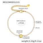 color: RE023-O Letter Gold Bracelet 16+5cm