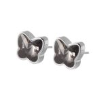 color: Black Stone Steel Color Stud Earrings