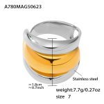 color: A780-Two-tone Gold Ring / size: US 7