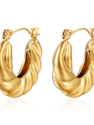 INS Stainless Steel Earrings Light Luxury Women's Advanced 18K Twist Plated