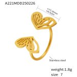 color: A221 Gold Butterfly Ring / size: US 7